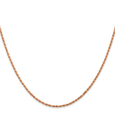 14K Rose Gold 30 inch 1.5mm Diamond-cut Man Made Rope with Lobster Clasp Chain